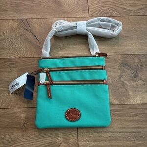 Dooney & Bourke Blue and Brown Crossbody Bag